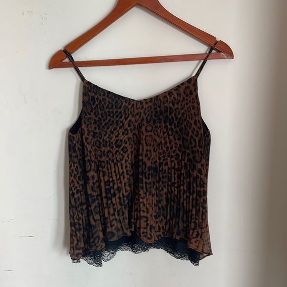 Zara Tops - Zara Pleated Camisole with Lace Trimming.